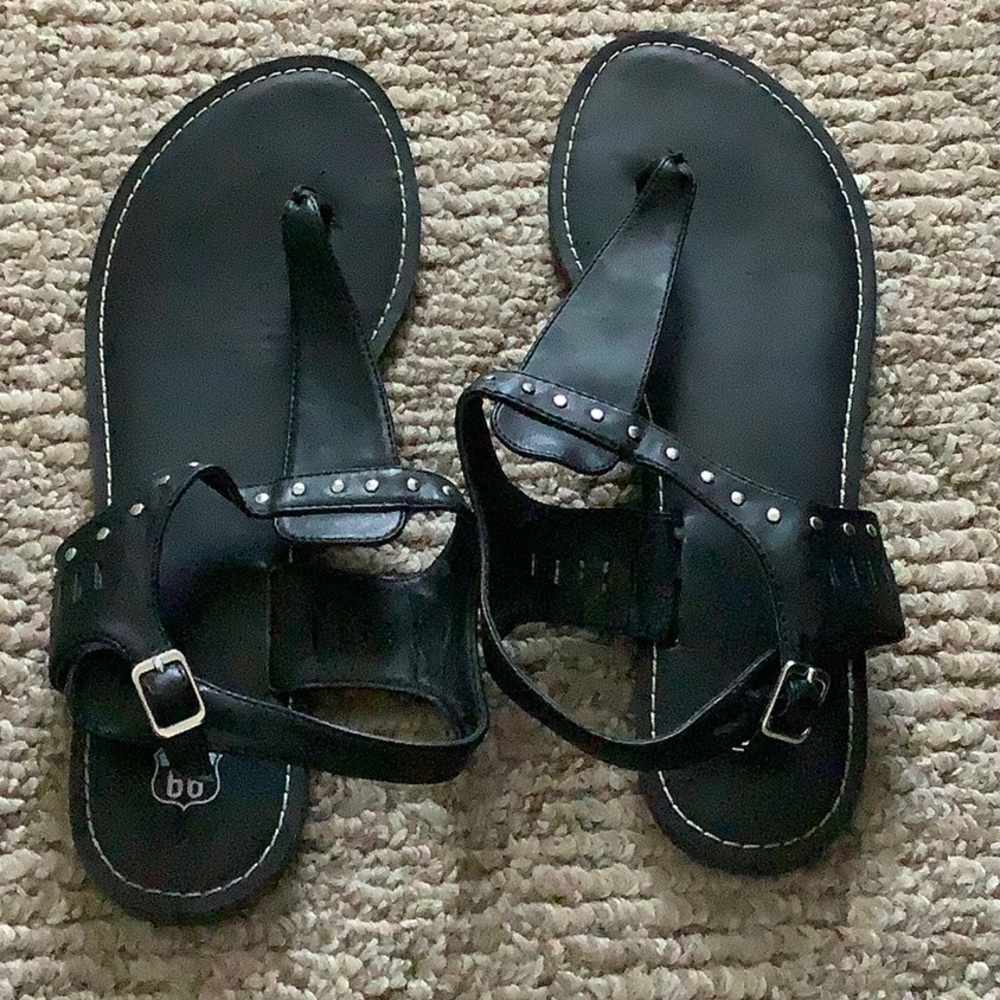 Route 66, Black Summer Sandals, Used, Good Condition